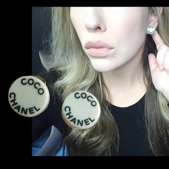Chanel COCO Clip On Earrings Black and White Cruise COCO đ¤đ¤ - Picture 1 of 14